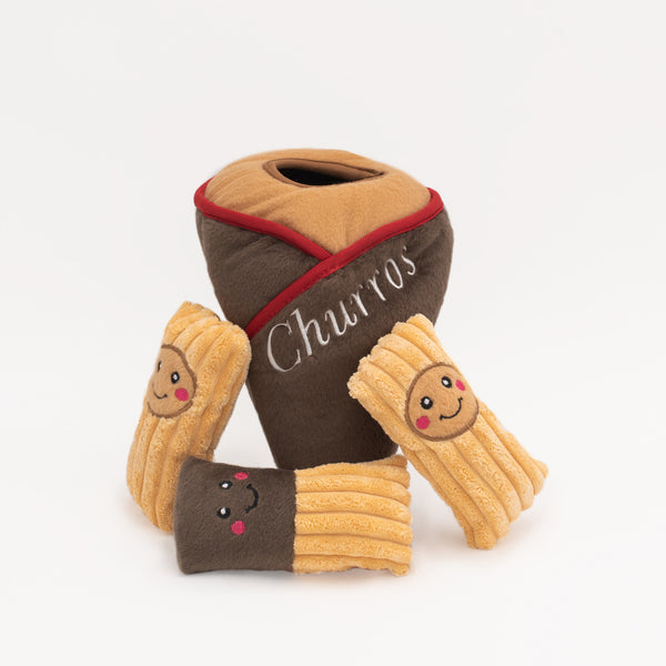 Help your dog fight boredom and keep them mentally stimulated with Zippy Paws Burrow Toys. Enrichment for Dogs through play. Churro Cone Burrow by Zippy Paws.