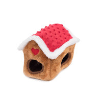 Zippy Paws Christmas Holiday Burrow Dog Toy - Gingerbread House