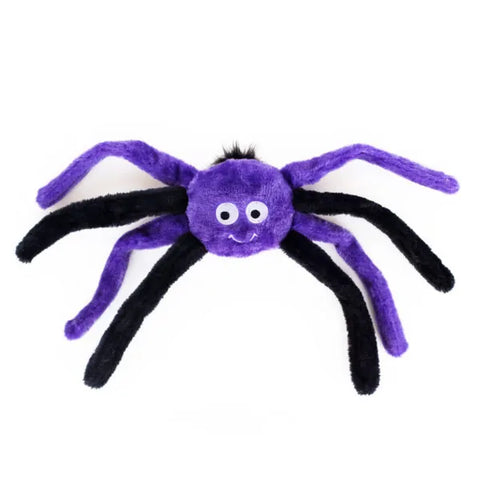 Zippy Paws Halloween Plush Squeaky Dog Toy -Spiderz-Purple