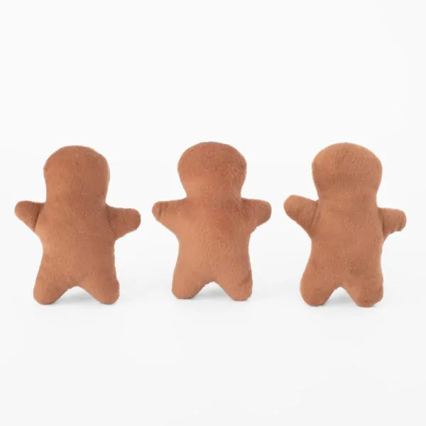 Zippy Paws Miniz Squeaker Dog Toys - 3-Pack - Gingerbread Men