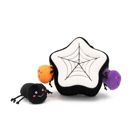 The Doggy Bag , Zippy Paws Halloween Burrow Spider Web Dog Toy