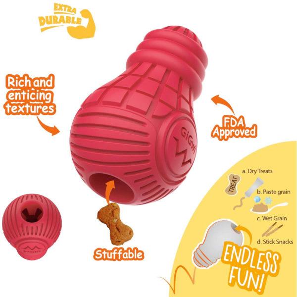 GiGwi Rubber Bulb treat dispenser Dog Toy Large