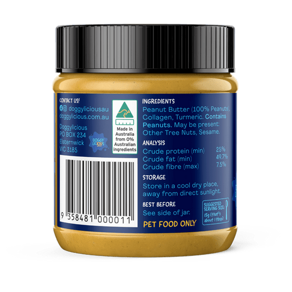 Doggylicious Doggy Peanut Butter Hip and Joint 250g The Doggy Bag