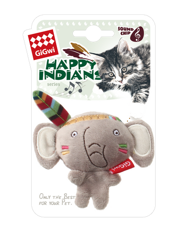 GiGwi Happy Indians Melody Chaser Elephant Cat Toy