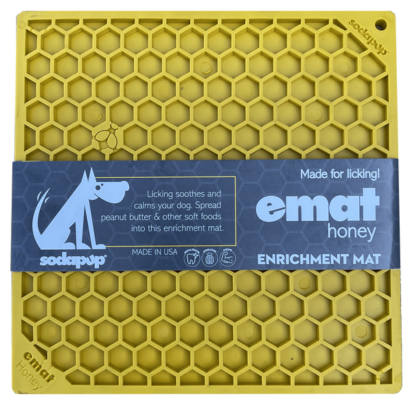 Dog enrichment slow feeder from sodapup. Lick mats promote calm in you pet through licking, releasing the feel good hormone serotonin