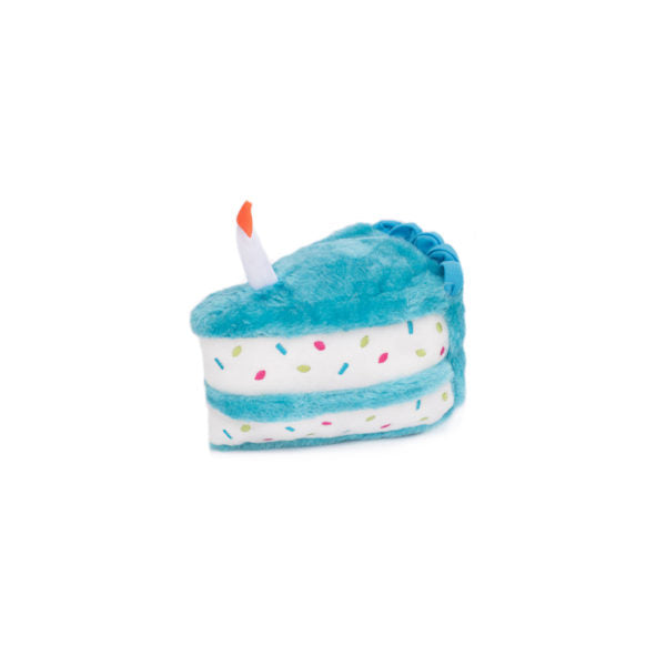 Zippy Paws Birthday Cake Squeaky Dog Toy Blue